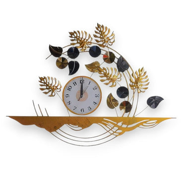 Flowing Vine Metal Wall Clock (40 x 26.5 Inches)